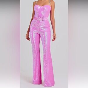Barbie Pink disco jumpsuit size large